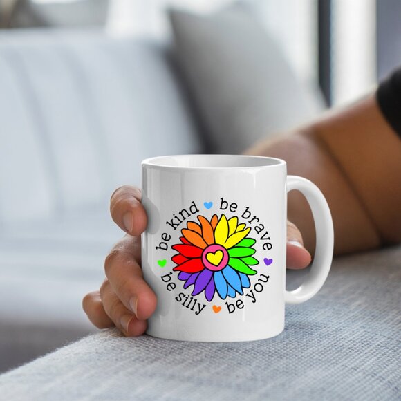 Inspirational Quote Ceramic Mug, Motivational Colorful Coffee Cup - Picture 3 of 6